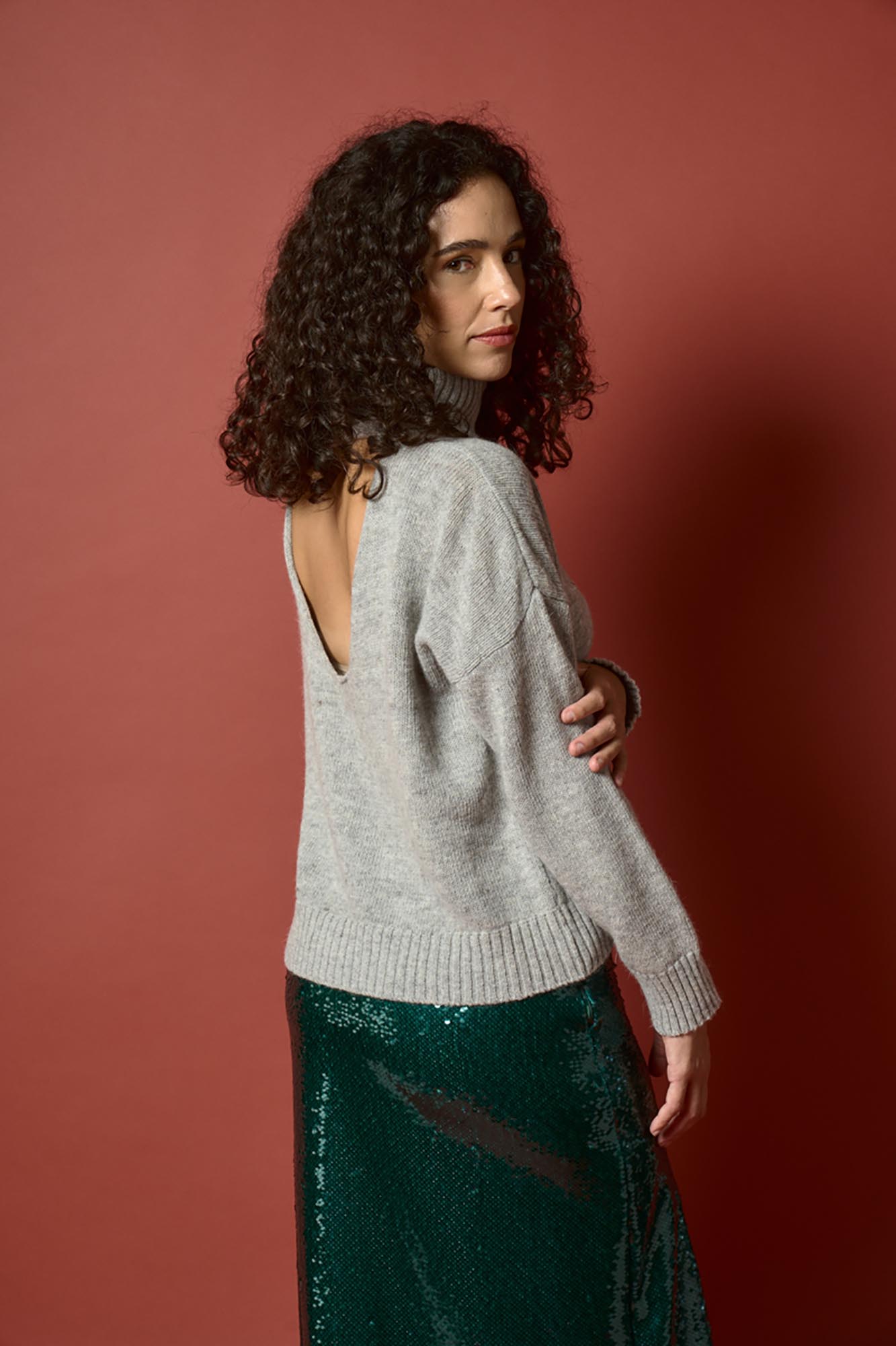 POLERA TIGRE GRIS MELANGE